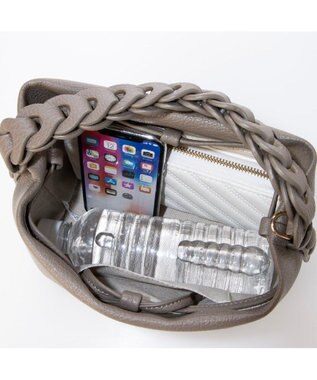 UNBILLION カシュカシュ cachecache / パッチワークハンドル合皮ミニショルダー オーク