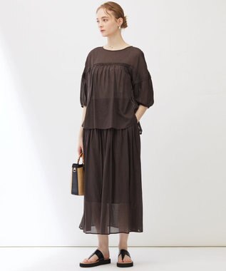 23区 【Indian Factory】コットンボイル ブラウス ブラウン系