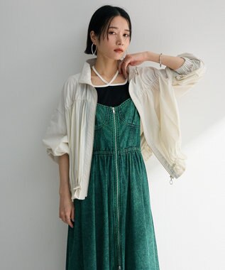 Green Parks ギャザーナイロンブルゾン Off White