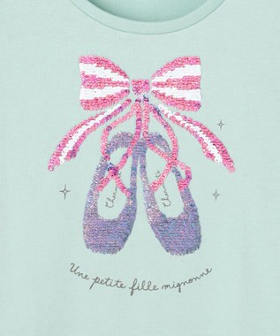 ANY KIDS ミラクルスパンコール 長袖Tシャツ ミント×バレエ