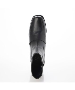 ing <ing>スクエアトゥローファーブーツ ブラック