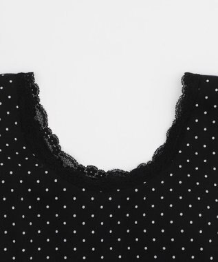 WEGO 【カップ付きインナー】ドット柄レースlカップインタンク ブラック