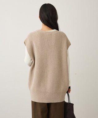 CRAFT STANDARD BOUTIQUE Ｖネックオーバーサイズニットベスト Beige Mixture