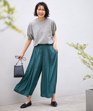 ANY 【ウエストゴム】リラックススカーチョ ターコイズ