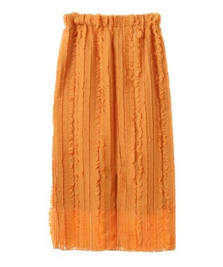 Green Parks ジャガードストライプフリルＩラインスカート Orange