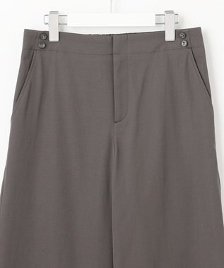 J.PRESS LADIES 【洗える・吸水速乾】麻シェルドライ セミワイド パンツ スレート系