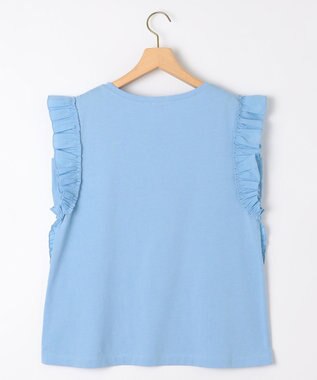 組曲 L Jazzy-Jersey フリル袖Ｔシャツ ブルー系
