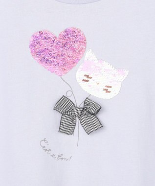 ANY KIDS ミラクルスパンコール 長袖Tシャツ サックスブルー×風船