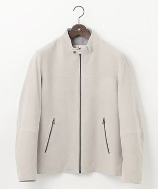 JOSEPH ABBOUD 【スプリングレザー/スウェード】ゴートスウェード シングル ライダース アイボリー系