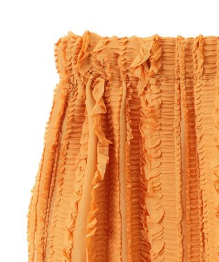 Green Parks ジャガードストライプフリルＩラインスカート Orange