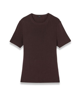 JOSEPH 【洗える】サティニーリブ　ショートスリーブニット Ebony