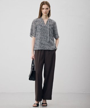 ICB L 【CLASSY.掲載・新色追加・WEB限定カラーあり】FluidBackSatin ワイドパンツ ダークブラウン