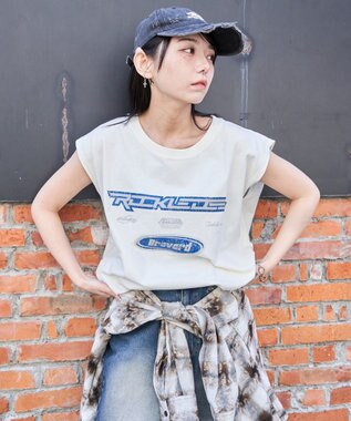 WEGO 【ユニセックス着用ITEM/MLサイズ展開】ヴィンテージライクグラフィックノースリーブ 柄11