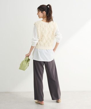 Green Parks フリンジニットベスト Ivory