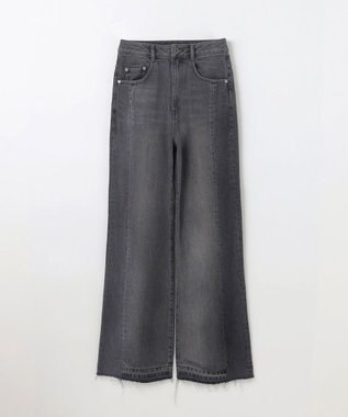 GRACE CONTINENTAL サイド切替フレアデニムパンツ ブラック