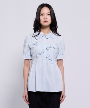 TOCCA BOUNCY RIBBON ブラウス サックスブルー系