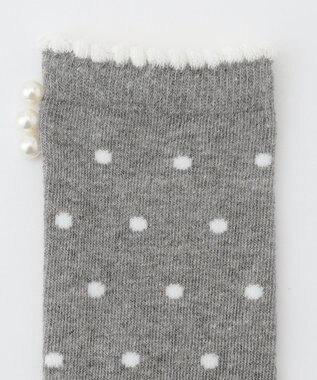 ANY KIDS ハイソックス（ドット&パール） グレー