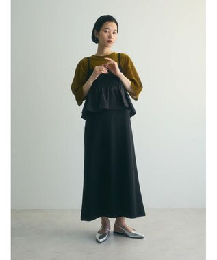 Green Parks armonia.ペプラムキャミワンピース Black