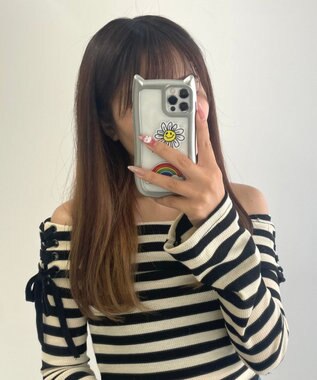 WEGO 猫耳フレームiphoneケース（シルバー） 柄2