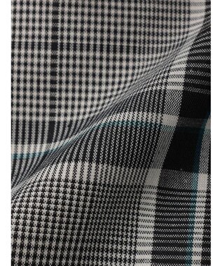 Green Parks 綿麻混バギーパンツ Check Black