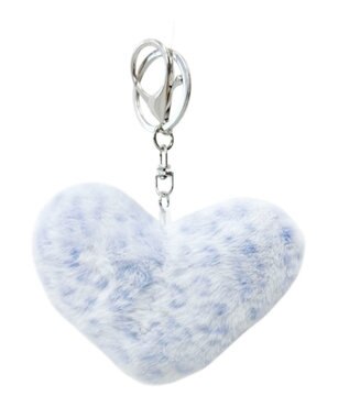 WEGO ファーレオパードハートキーホルダー