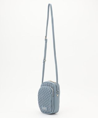 LA BAGAGERIE ランダムプリーツショルダーバッグ タテ ライトブルー