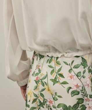 GRACE CONTINENTAL ノーカラーカラミブルゾン ホワイト