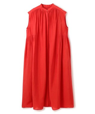 UNFILO ヴィンテージシアー ギャザーワンピース スカーレット