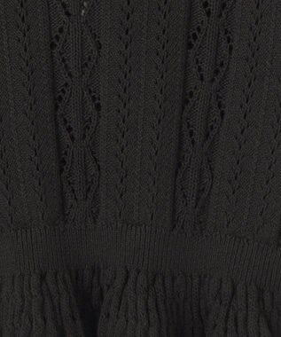 GRACE CONTINENTAL レース編ルーズニットトップ ブラック