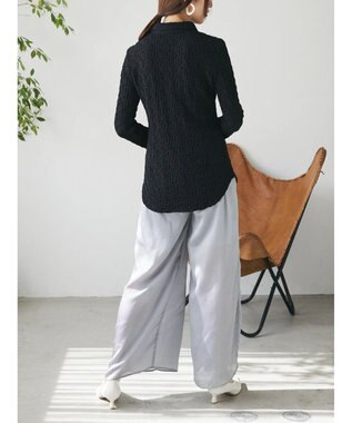 Green Parks AnriettMusee ふくれジャガードシャツ Black