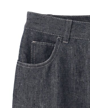 BEIGE， 【洗える】CUPHEA / センタープレス入りフレアパンツ Indigo