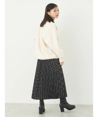 earth music&ecology すきな丈プリーツスカート Check Black