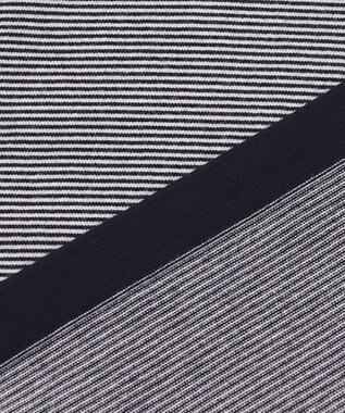 JOSEPH ABBOUD MOUNTAIN 【WEB限定・SPACE/チクチクしない/イージーケア/3シーズン対応】 SNOWYボーダーニットＴシャツ ネイビー系1