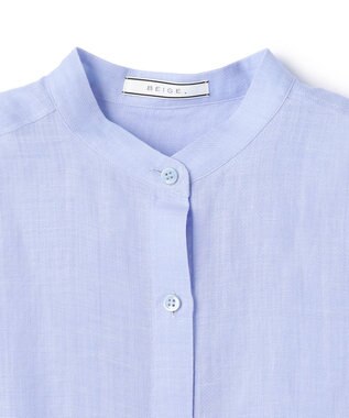 BEIGE， HALITE / リネンシアー オーバーサイズシャツ Sax