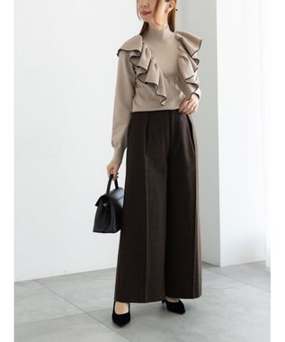 Te chichi ラッフルフリルニット ベージュ