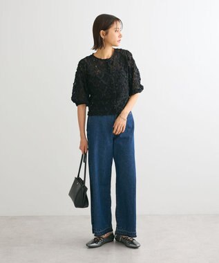 Green Parks ・SUGAR SPOON フラワーレースカーディガン Black