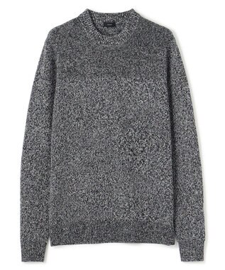 JOSEPH HOMME 【LEON 掲載】シルクバルキーハニカム　クルーネックニット ブラック系