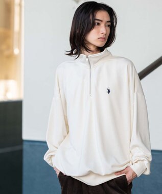 WEGO 【WEB限定/25年秋冬新作/ユニセックス着用ITEM】別注USPOLOハーフZIPPO オフホワイト