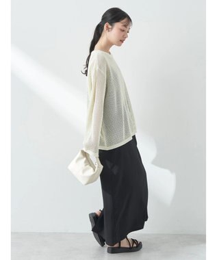 earth music&ecology ラメメッシュプルオーバー Ivory