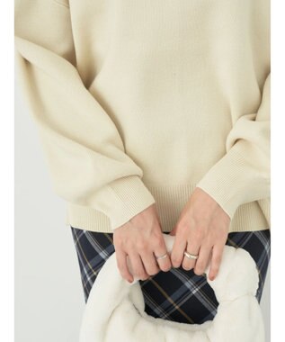 earth music&ecology アンチピリングバックスリットプルオーバー Ivory