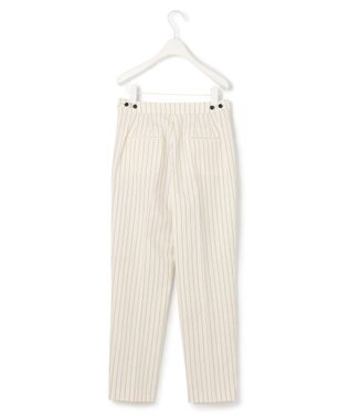 ICB L 【洗える・セットアップ対応】 LooseWeave ストライプ柄テーパードパンツ オフホワイト×ブラック系