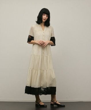 GRACE CONTINENTAL カフタンシフォンワンピース キナリ