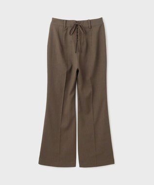 GRACE CONTINENTAL リネンサテンフレアパンツ ブラウン