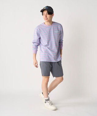 OP／FILA 【Kappa】ウェルネスクラブボーダーロンT ラベンダー