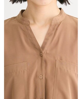 Green Parks ウエストドロストフレンチスリーブチュニック Light Brown