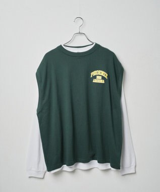 WEGO アンサンブルスウェットベストロンT ダークグリーン