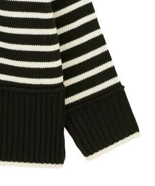 earth music&ecology 【毛玉防止 / 洗濯機洗い可】アンチピリングモックネックバックスリットニット Border Navy