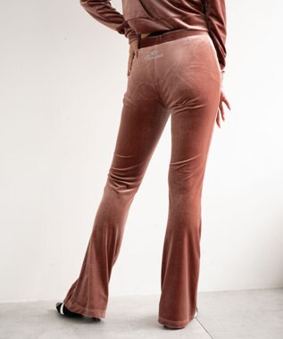 WEGO 【SETUP対応ITEM】ハイウエストベロアパンツ ピンク