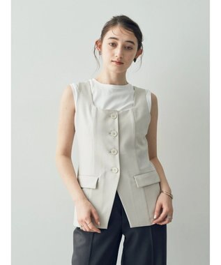 YECCA VECCA リネンライクビスチェベスト Light Beige