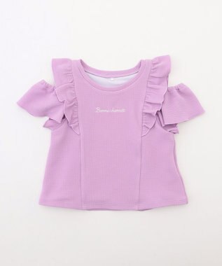 ANY KIDS 【UVカット】2WAYショルダーセパレート水着 ラベンダー×ラベンダーチェック